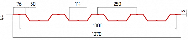 Профлист НС44-1000 (1070)